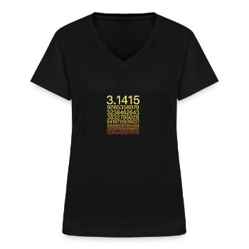 Pi math math numéro - T-shirt col V Femme - noir - Devant - Lela (165cm)