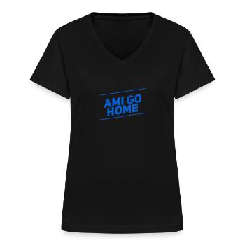 es reicht - Frauen-T-Shirt mit V-Ausschnitt - Schwarz - Vorne - Lela (165cm)