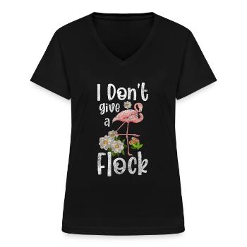 I don't care, attitude, indifference - Women's V-neck T-shirt - black - Front - Lela (165cm)