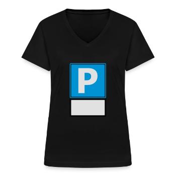 parken parkplatz - Frauen-T-Shirt mit V-Ausschnitt - Schwarz - Vorne - Lela (165cm)