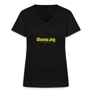 Choisissez Joy Inspirational Retro Comfort Mental - T-shirt col V Femme - noir - Devant - Lela (165cm)