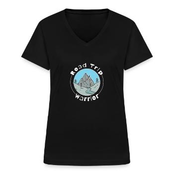 Road Trip - Frauen-T-Shirt mit V-Ausschnitt - Schwarz - Vorne - Lela (165cm)