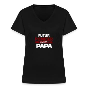 Bodysuit baby future firefighter t-shirt kids - Women's V-neck T-shirt - black - Front - Lela (165cm)