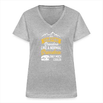 Caravane - T-shirt col V Femme - gris chiné - Devant - Lela (165cm)