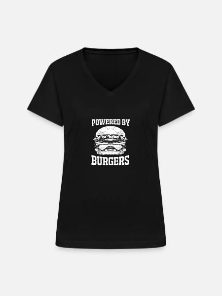 Cheeseburger - Frauen-T-Shirt mit V-Ausschnitt - Schwarz