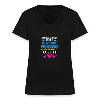 Daycare Center Education Educator Educator - Women's V-neck T-shirt - black - Front - Lela (165cm)