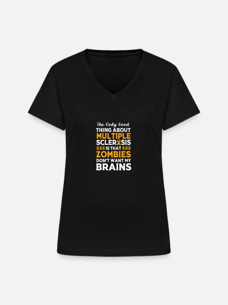 Multiple Sklerose MS - Frauen-T-Shirt mit V-Ausschnitt - Schwarz