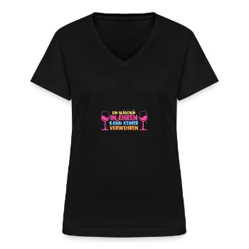 Karnevalskostüm Fasching Karneval - Frauen-T-Shirt mit V-Ausschnitt - Schwarz - Vorne - Lela (165cm)