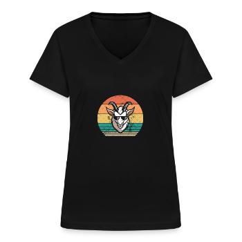 Goats - Women's V-neck T-shirt - black - Front - Lela (165cm)