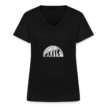 Baseballspieler Evolution Baseball - Frauen-T-Shirt mit V-Ausschnitt - Schwarz - Vorne - Lela (165cm)