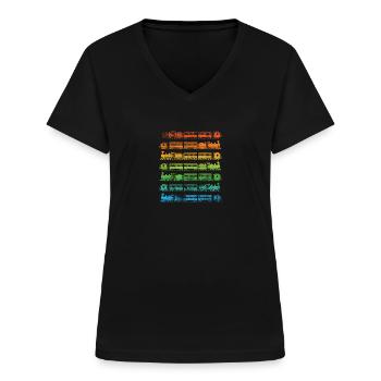 Chemin de fer conducteurs de trains miniatures - T-shirt col V Femme - noir - Devant - Lela (165cm)