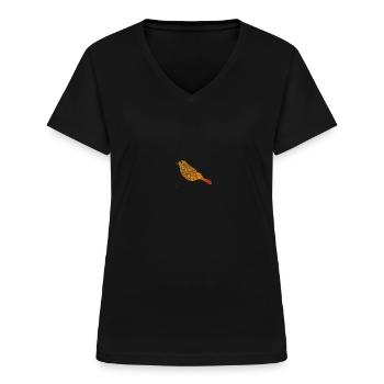 Bird - Frauen-T-Shirt mit V-Ausschnitt - Schwarz - Vorne - Lela (165cm)