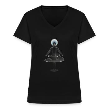 100 Years of Triadic Ballet: Spiral - Women's V-neck T-shirt - black - Front - Lela (165cm)