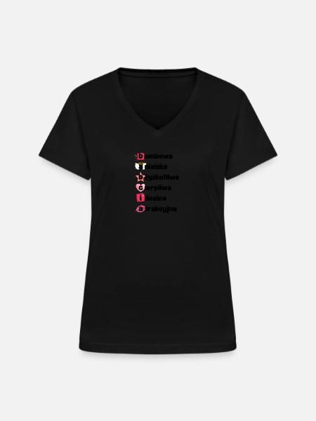 Grandma is bombastic angelic... - Women's V-neck T-shirt - black