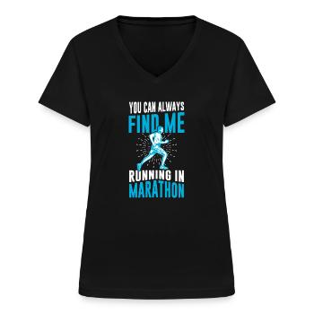 Jogging Spruch zum Laufen - Läufer - Frauen-T-Shirt mit V-Ausschnitt - Schwarz - Vorne - Lela (165cm)