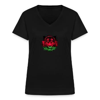 Malawi - Women's V-neck T-shirt - black - Front - Lela (165cm)