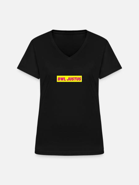 BWL Justus - Frauen-T-Shirt mit V-Ausschnitt - Schwarz