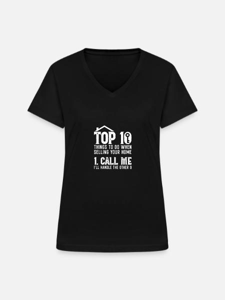 Agent immobilier Courtier Immobilier Art pour hommes - T-shirt col V Femme - noir