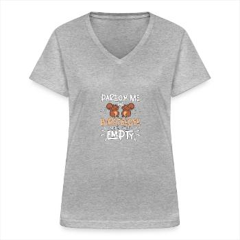 Pardon Me Squirrel Birdfeeder Empty Eichhörnchen - Women's V-neck T-shirt - sports grey - Front - Lela (165cm)