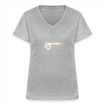 Leaf Whisperer Gardening Garden Leaf Blower - Women's V-neck T-shirt - sports grey - Front - Lela (165cm)