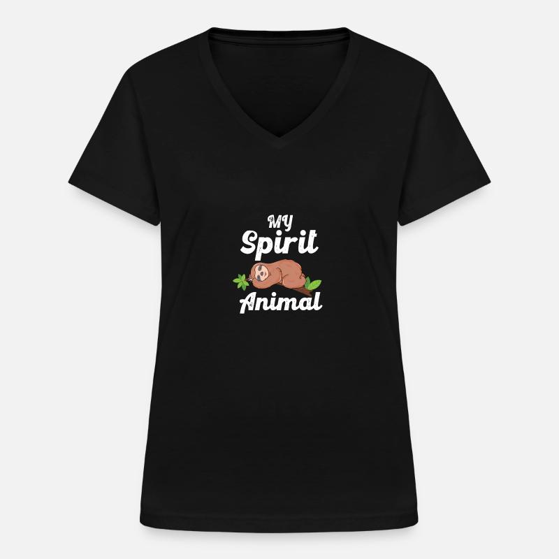 sloth - Women's V-neck T-shirt - black