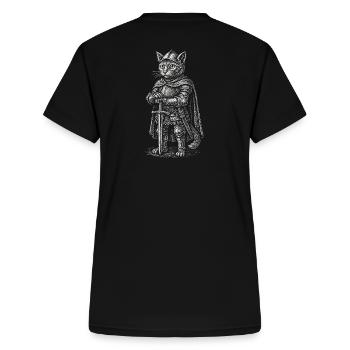 Cat Knight - Katzenritter - Eiserne Tatze - Frauen-T-Shirt mit V-Ausschnitt - Schwarz - Hinten - Zoe (177cm)