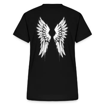 Ailes d’ange Ailes d’ange - T-shirt col V Femme - noir - Dos - Zoe (177cm)