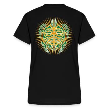Hawaii Maori Schildkröten Tattoo - Frauen-T-Shirt mit V-Ausschnitt - Schwarz - Hinten - Zoe (177cm)