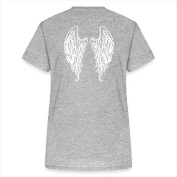 angel wings - Women's V-neck T-shirt - sports grey - Back - Zoe (177cm)