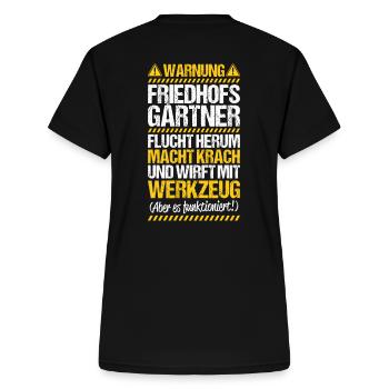 Friedhofsgärtner Friedhof Cemetery Gardener - Frauen-T-Shirt mit V-Ausschnitt - Schwarz - Hinten - Zoe (177cm)