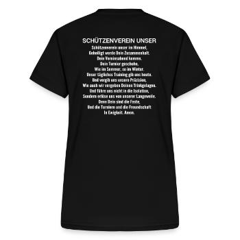 Schützenverein Unser Sportschießen Sportschütze - Frauen-T-Shirt mit V-Ausschnitt - Schwarz - Hinten - Zoe (177cm)