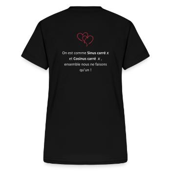 Romantic Maths - T-shirt col V Femme - noir - Dos - Zoe (177cm)