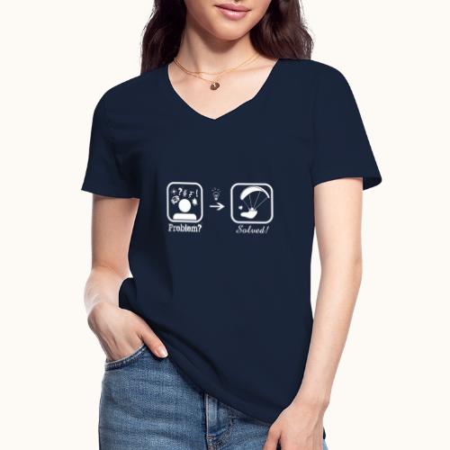 Problem solved - Klassisches Frauen-T-Shirt mit V-Ausschnitt
