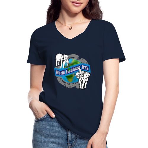 World Elephant Day 2020 - Klassisches Frauen-T-Shirt mit V-Ausschnitt