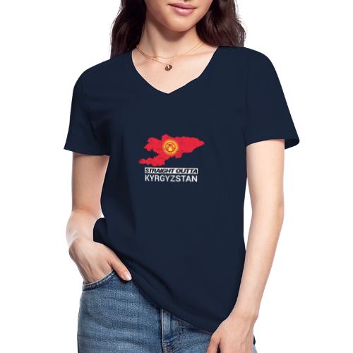 Straight Outta Kyrgyzstan country map - Classic Women's V-Neck T-Shirt