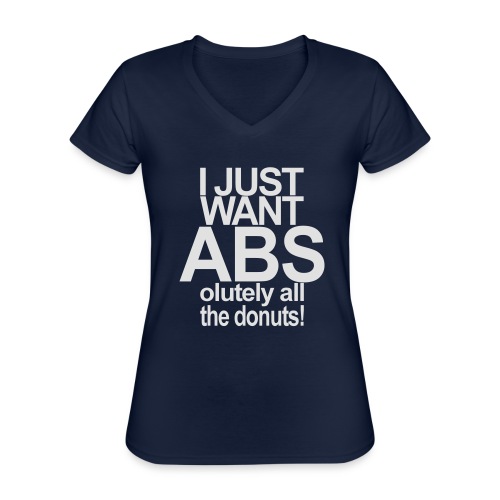 ABSolutely All the Donuts - Klassisches Frauen-T-Shirt mit V-Ausschnitt
