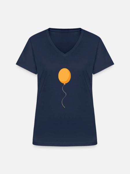 Luftballon - Frauen-T-Shirt mit V-Ausschnitt - Navy