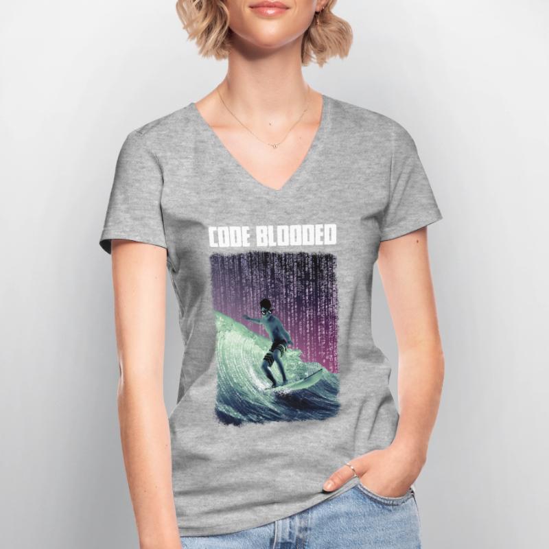 Code sanglé T-shirt col V Femme