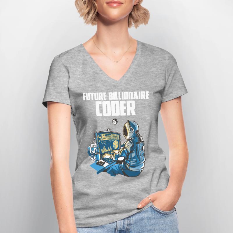 Future billionaire coder Women's V-neck T-shirt