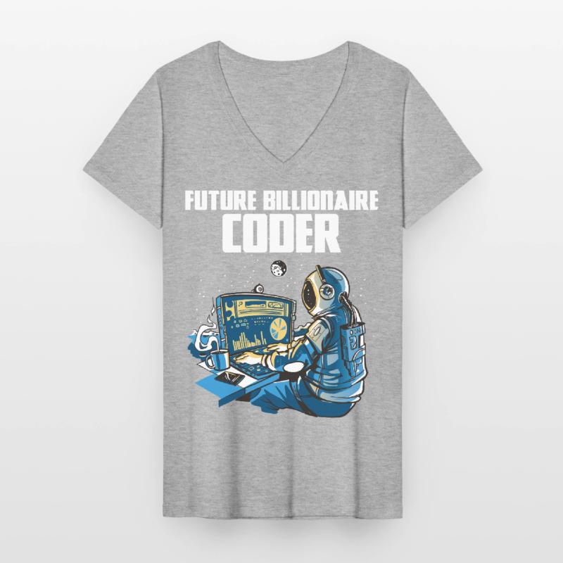 Future billionaire coder Women's V-neck T-shirt