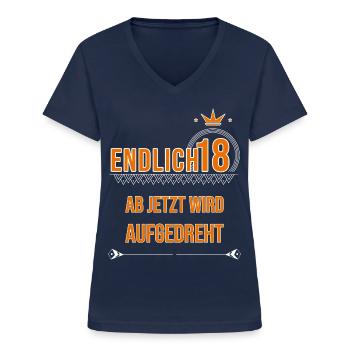 18. Geburtstag - Frauen-T-Shirt mit V-Ausschnitt - Navy - Vorne - Lela (165cm)