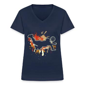 Volley-ball - T-shirt col V Femme - marine - Devant - Lela (165cm)