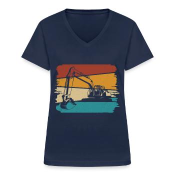 Bagger - Frauen-T-Shirt mit V-Ausschnitt - Navy - Vorne - Lela (165cm)