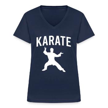 Karate - Frauen-T-Shirt mit V-Ausschnitt - Navy - Vorne - Lela (165cm)