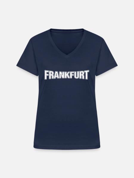 Frankfurt - Frauen-T-Shirt mit V-Ausschnitt - Navy