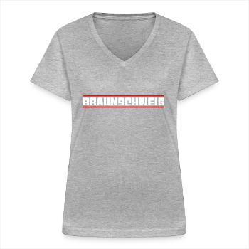 Braunschweig - T-shirt col V Femme - gris chiné - Devant - Lela (165cm)