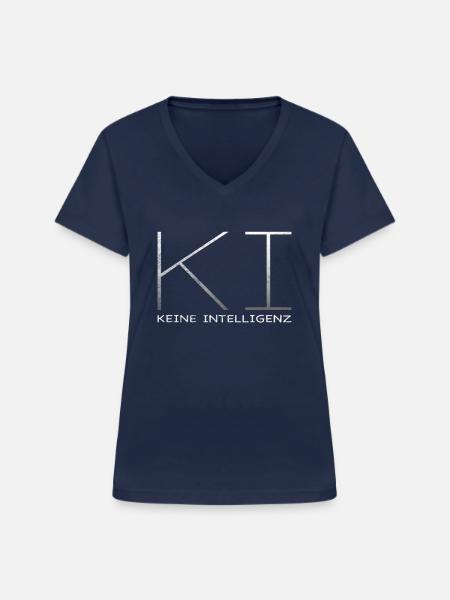KI - Keine Intelligenz - Frauen-T-Shirt mit V-Ausschnitt - Navy