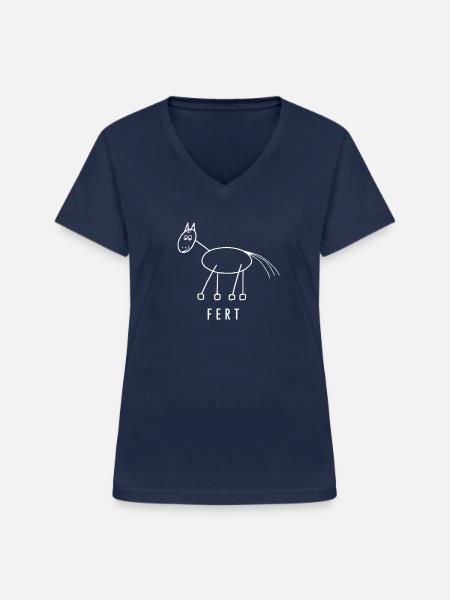 FERT® - Frauen-T-Shirt mit V-Ausschnitt - Navy