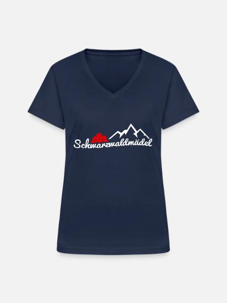 Schwarzwald Mädchen Geschenk Urlaub Andenken - Frauen-T-Shirt mit V-Ausschnitt - Navy