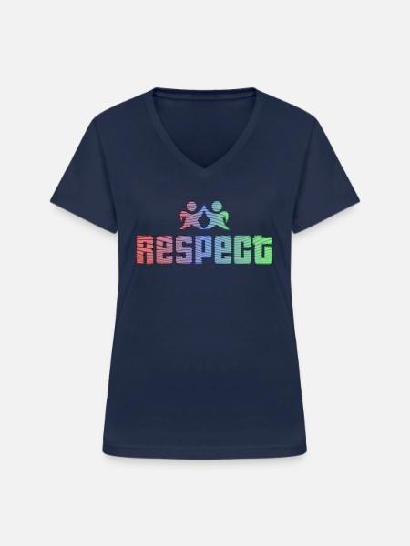Respect Respekt Toleranz Geschenkidee - Frauen-T-Shirt mit V-Ausschnitt - Navy